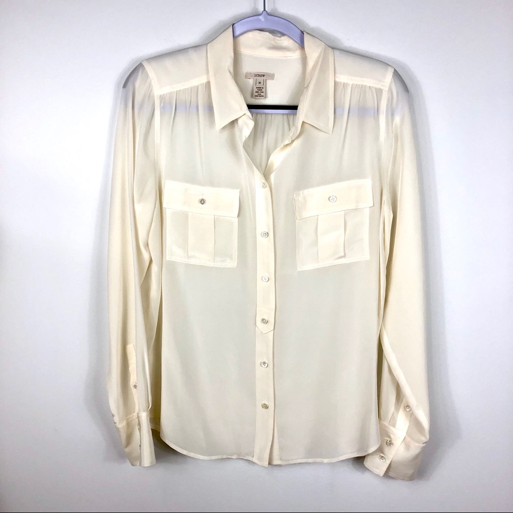 J Crew🔸🔸 100% silk career button up blouse ivory